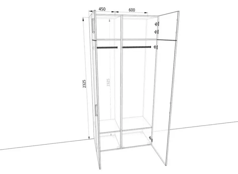 Шкаф 1050К Антрацит (Дуб крафт/Антрацит) в Новоуральске - novouralsk.mebel-e96.ru