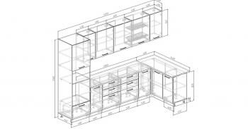 Угловой кухонный гарнитур Крафт 3200*1400 мм Sanvut в Новоуральске - novouralsk.mebel-e96.ru