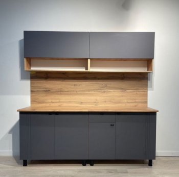 Кухонный гарнитур Монако 2000 мм графит (СВ) в Новоуральске - novouralsk.mebel-e96.ru