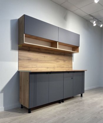 Кухонный гарнитур Монако 2000 мм графит (СВ) в Новоуральске - novouralsk.mebel-e96.ru