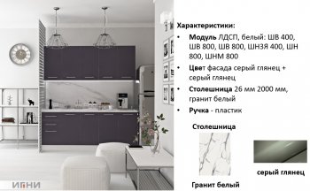 Кухонный гарнитур 2000 мм Агата (Игни) в Новоуральске - novouralsk.mebel-e96.ru