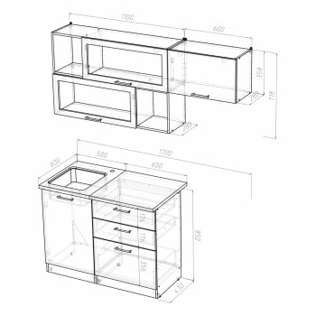 Кухонный гарнитур Алина экстра 1700 мм (Герда) в Новоуральске - novouralsk.mebel-e96.ru