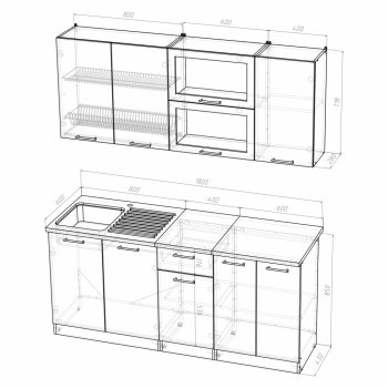 Кухонный гарнитур Алина макси 1800 мм (Герда) в Новоуральске - novouralsk.mebel-e96.ru