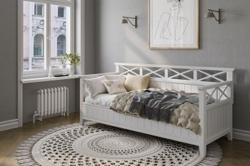 Кровать из массива Амелия белый античный (БМ) в Новоуральске - novouralsk.mebel-e96.ru