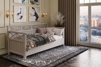 Кровать из массива Амелия льняной (БМ) в Новоуральске - novouralsk.mebel-e96.ru