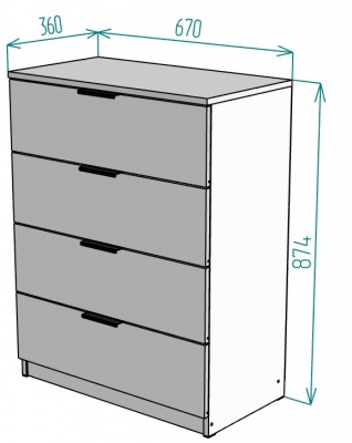 Комод Anna K216 874х670х360 в Новоуральске - novouralsk.mebel-e96.ru