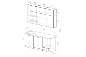 Кухонный гарнитур Асая макси 2 1800 мм ПМ (Герда) в Новоуральске - novouralsk.mebel-e96.ru