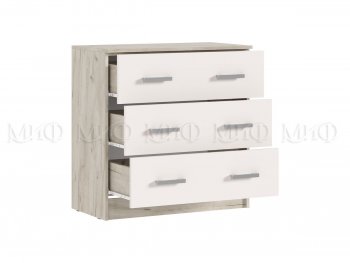 Комод 3 ящика Бася крафт/кашемир (Миф) в Новоуральске - novouralsk.mebel-e96.ru