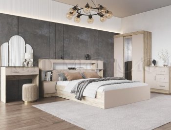 Спальный гарнитур Бася крафт/кашемир (Миф) в Новоуральске - novouralsk.mebel-e96.ru