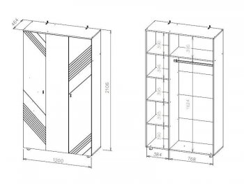 Шкаф 1200 мм трехстворчатый Байкал (СВ) в Новоуральске - novouralsk.mebel-e96.ru