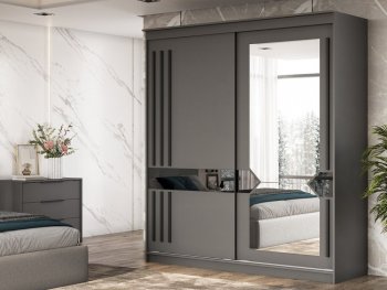 Шкаф-купе №25 2000 мм Блэк ЛАЙТ графит (СВ) в Новоуральске - novouralsk.mebel-e96.ru