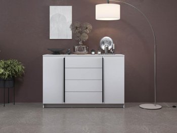Комод 67.11 Брандо ЛДСП New белый (Олмеко) в Новоуральске - novouralsk.mebel-e96.ru