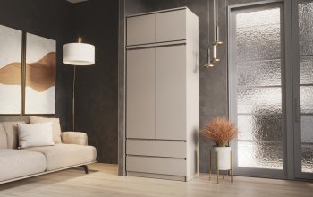 Шкаф Челси с антресолью 900 мм Кашемир (Миф) в Новоуральске - novouralsk.mebel-e96.ru