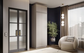 Шкаф 800 мм Челси двустворчатый с антресолью Кашемир (Миф) в Новоуральске - novouralsk.mebel-e96.ru