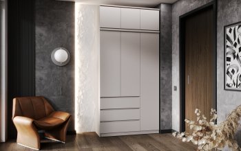 Шкаф 1200 мм Челси с антресолью Кашемир (Миф) в Новоуральске - novouralsk.mebel-e96.ru