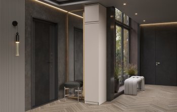 Пенал 400 мм Челси (1 створка) с антресолью, Кашемир (Миф) в Новоуральске - novouralsk.mebel-e96.ru