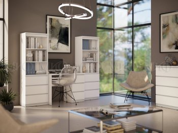 Письменный стол + Стеллаж Челси кашемир (Миф) в Новоуральске - novouralsk.mebel-e96.ru