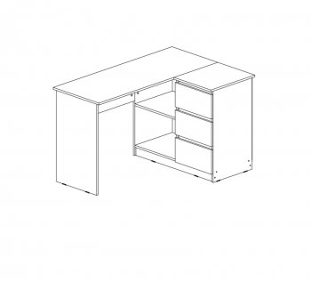Письменный стол угловой + Стеллаж Челси кашемир (Миф) в Новоуральске - novouralsk.mebel-e96.ru