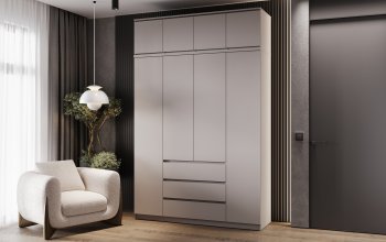 Шкаф 1600 мм Челси с антресолью Кашемир (Миф) в Новоуральске - novouralsk.mebel-e96.ru