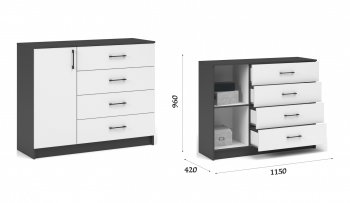 Комод Чикаго 1д4ящ (Имп) в Новоуральске - novouralsk.mebel-e96.ru