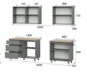 Кухонный гарнитур Денвер 2000 мм (СВ) в Новоуральске - novouralsk.mebel-e96.ru