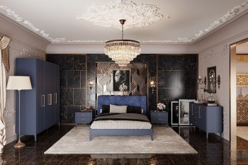 Спальный гарнитур Джали модульный, Тёмно-Лазурный (БМ) в Новоуральске - novouralsk.mebel-e96.ru