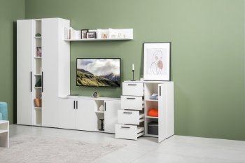 Стенка Эйр модульная, белый (Моби) в Новоуральске - novouralsk.mebel-e96.ru