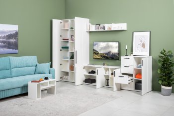 Стенка Эйр модульная, белый (Моби) в Новоуральске - novouralsk.mebel-e96.ru