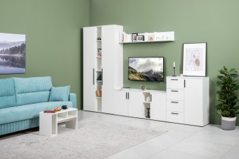 Стенка Эйр модульная, белый (Моби) в Новоуральске - novouralsk.mebel-e96.ru