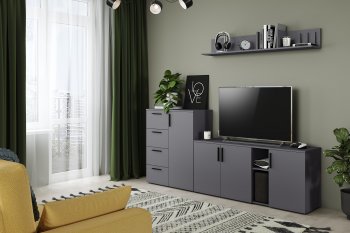 Стенка Эйр комп.1, графит (Моби) в Новоуральске - novouralsk.mebel-e96.ru