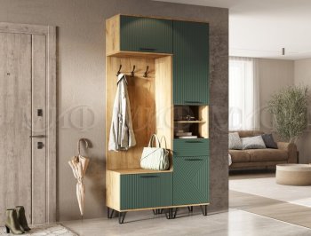 Прихожая Флэш модульная, крафт/грин(Миф) в Новоуральске - novouralsk.mebel-e96.ru