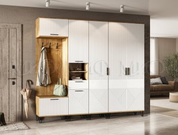 Прихожая Флэш модульная, крафт/белый (Миф) в Новоуральске - novouralsk.mebel-e96.ru