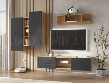Стенка Флэш крафт/графит (Миф) в Новоуральске - novouralsk.mebel-e96.ru