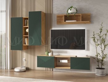 Стенка Флэш крафт/грин (Миф) в Новоуральске - novouralsk.mebel-e96.ru