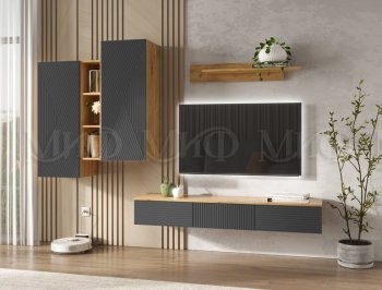 Стенка Флэш комп.2 крафт/графит (Миф) в Новоуральске - novouralsk.mebel-e96.ru