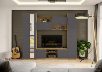 Стенка Герда крафт/графит (ИЦ) в Новоуральске - novouralsk.mebel-e96.ru