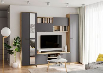 Стенка Герда крафт/графит (ИЦ) в Новоуральске - novouralsk.mebel-e96.ru