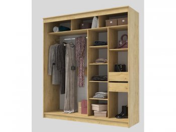 Шкаф-купе 2000 мм Гранд-1 ЛДСП/Зеркало, дуб вотан (Эра) в Новоуральске - novouralsk.mebel-e96.ru