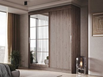 Шкаф-купе 2000 мм Гранд-1 ЛДСП/Зеркало, дуб горный (Эра) в Новоуральске - novouralsk.mebel-e96.ru