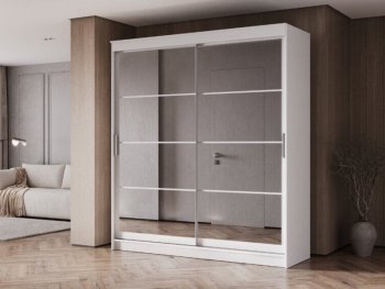 Шкаф-купе 2000 мм Гранд-1 зеркало/зеркало, белый (Эра) в Новоуральске - novouralsk.mebel-e96.ru