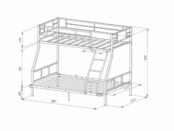 Кровать двухъярусная Гранада-1ЯЯ 140 в Новоуральске - novouralsk.mebel-e96.ru