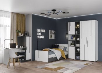 Шкаф 1 дв. Грей (УНИ) (МЛК) в Новоуральске - novouralsk.mebel-e96.ru