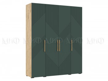 Шкаф 1800 мм Ирис с антресолью крафт/грин (Миф) в Новоуральске - novouralsk.mebel-e96.ru