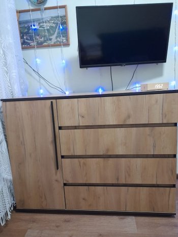 Комод 1 дверь 4 ящика (1200) Норд, дуб крафт (Миф) в Новоуральске - novouralsk.mebel-e96.ru