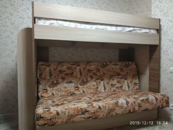 Кровать 2-х ярусная с диваном Карамель 75 (Саванна) в Новоуральске - novouralsk.mebel-e96.ru