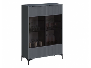 Шкаф со стеклом Кимберли графит (Handis) в Новоуральске - novouralsk.mebel-e96.ru | фото