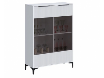 Шкаф со стеклом Кимберли белый (Handis) в Новоуральске - novouralsk.mebel-e96.ru