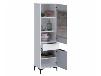 Пенал 550 мм со стеклом Кимберли белый (Handis) в Новоуральске - novouralsk.mebel-e96.ru