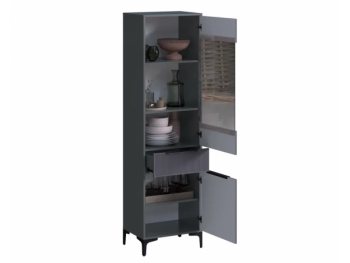 Пенал 550 мм со стеклом Кимберли графит (Handis) в Новоуральске - novouralsk.mebel-e96.ru