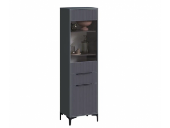 Пенал 550 мм со стеклом Кимберли графит (Handis) в Новоуральске - novouralsk.mebel-e96.ru | фото